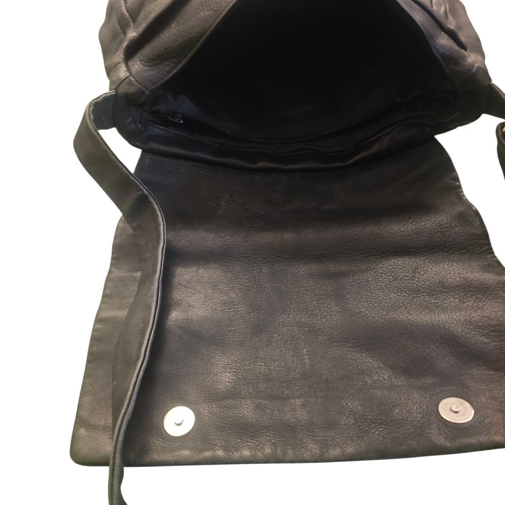 Vintage Authentic Marco Buggiani Italy Black Leather Shoulder Bag Purse - Picture 5 of 15